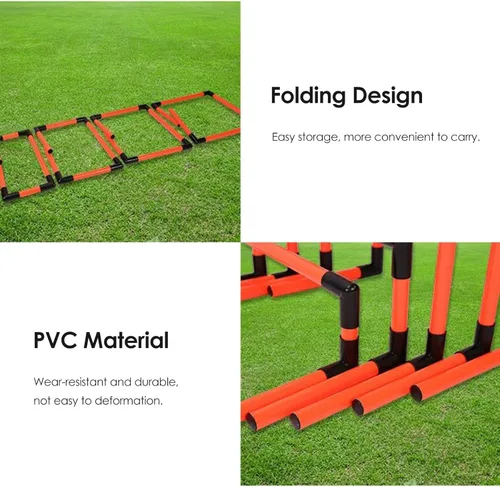 Miniatura 3 de YXXSDP Juego de 5 obstáculos de agilidad de velocidad de estadio deportivo, equipo de entrenamiento de velocidad plegable portátil para pista