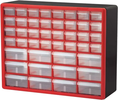 Miniatura 19 de Repisa para almacenamiento de piezas, de plástico, con 26 cajones Akro-Mils 10126REDBLK20, de 20 pulgadas x 10-1/4 pulgadas x 6-3/8 pulgadas, rojo