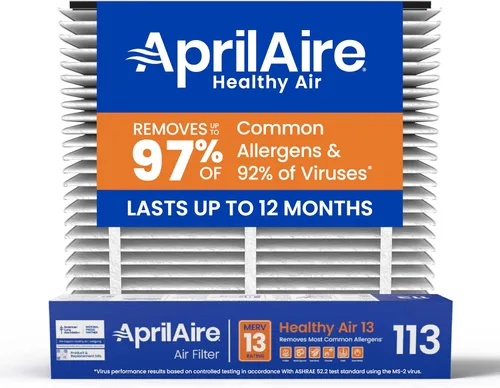 AprilAire Filtro de repuesto 113 para purificadores de aire Aprilaire para toda la casa, MERV 13, para alergias saludables en el hogar, filtro de