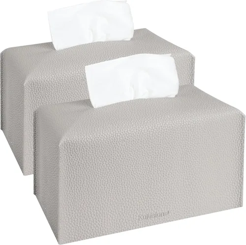 Miniatura 10 de 2 soportes para caja de pañuelos, cuadrado con cinturón inferior, cubierta de cubo de piel sintética, organizador decorativo para mesa, baño