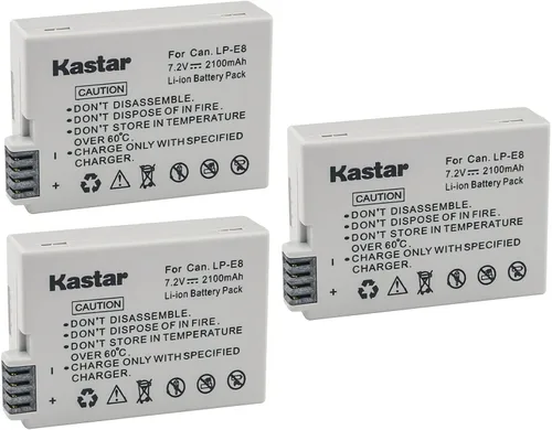 Miniatura 5 de Kastar Batería LPE8 (paquete de 1) compatible con Canon LP-E8, LC-E8E, BG-E8 y Canon EOS 550D, EOS 600D, EOS 700D, EOS Rebel T2i, EOS Rebel T3i, EOS