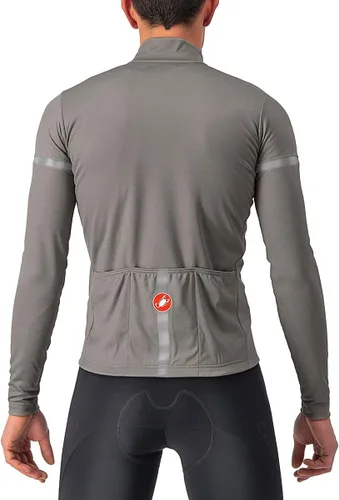 Miniatura 2 de Castelli Camiseta Fondo 2 FZ para hombre, manga larga con aislamiento polar, con cremallera y cuello alto para ciclismo de carretera y grava I
