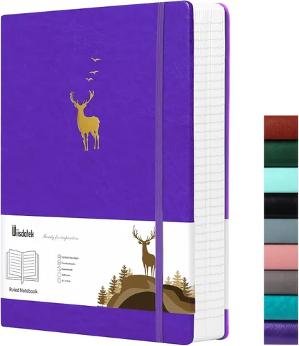 Miniatura 11 de Cuaderno rayado A5 - 312 páginas numeradas, diarios de cuero para escribir, contenido de 3 páginas de índice, papel grueso de 100 g/m², tapa dura