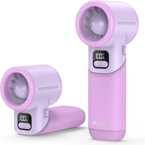 Miniatura 9 de AMACOOL Ventilador turbo portátil de mano, 5 velocidades, plegable, máximo de 20 horas de funcionamiento, mini ventilador de refrigeración