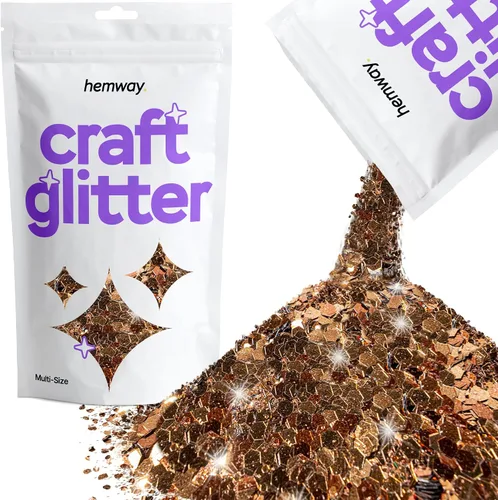 Miniatura 39 de Hemway Craft Glitter - Rojo Copos de lentejuelas metálicas de varios tamaños para manualidades de resina y epoxi Suministros para vasos