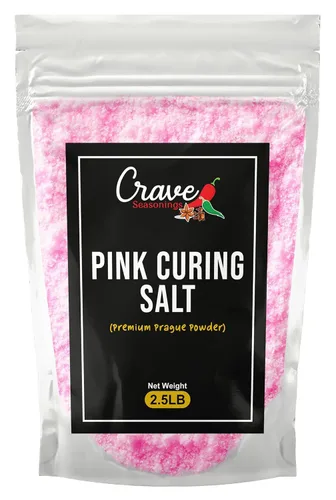 Crave Pink Curing Salt #1 2.5 LB JUMBO XL Bag - Polvo de Praga, Instacure #1 - Fabricado en Estados Unidos, cura premium para conservación de