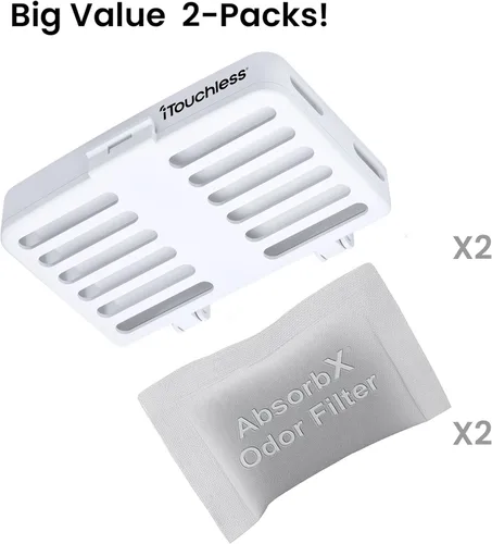 Miniatura 5 de iTouchless AbsorbX - Paquete de 2 desodorantes para nevera y congelador, mejor que el bicarbonato de sodio, filtro natural reemplazable que extiende