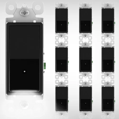 Miniatura 8 de Paquete de 10 interruptores de luz SOZULAMP con luz nocturna LED de 15 amperios, 120/277 voltios, interruptor de pared de un solo polo, sensor