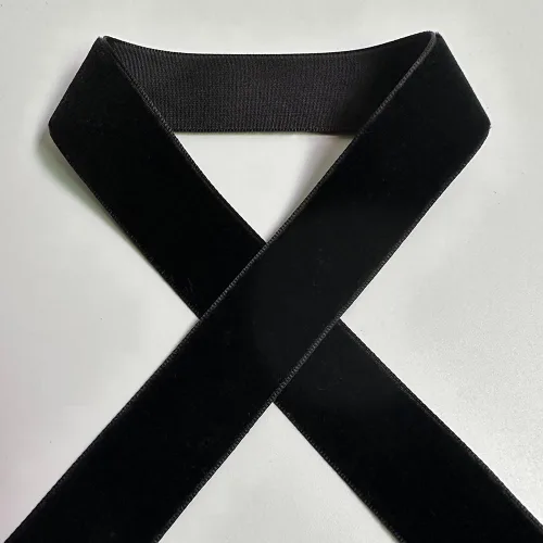 Miniatura 3 de Bobina de cinta de terciopelo negro de 20 yardas, 1 pulgada