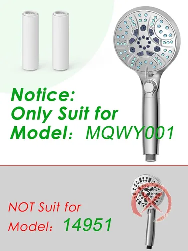 Miniatura 2 de Pavezo® Filtro de ducha para cabezal de ducha de mano 【Pavezo No.MQWY001】Paquete de 2 filtros de repuesto de 15 etapas para agua dura, reduce