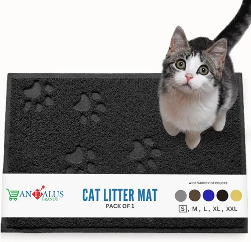 Miniatura 33 de Andalus Tapete Pequeño para Arena de Gatos, Paquete de 1 - Impermeable, Antideslizante y Fácil de Limpiar, Tapete para Caja de Arena de Gatos