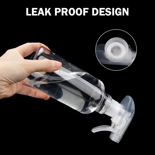 Miniatura 4 de Botellas de plástico Hethyo, botellas de spray vacías 16.9oz/500ml, paquete de 2 botellas de pulverización resistentes, botella de agua