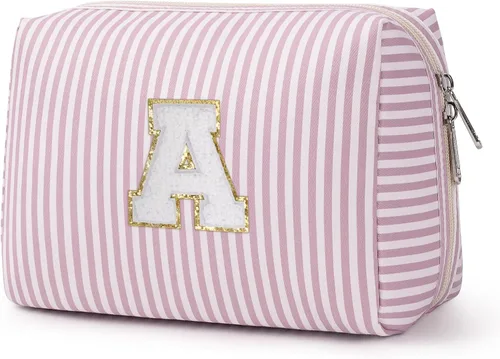 Miniatura 23 de Narwey Bolsa de maquillaje con inicial, regalos de graduación para adolescentes, niñas, niños y adolescentes, cosas de moda de 6 a 18 años, bolsa