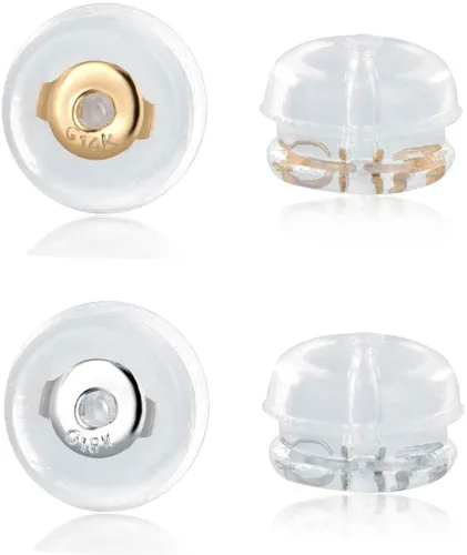 Miniatura 10 de 3 pares de respaldos de arete de silicona tricolor de repuesto Cómodos respaldos de arete de goma para tachuelas Respaldos de arete planos