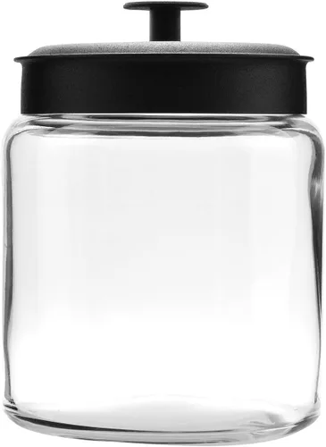 Miniatura 7 de Anchor Hocking Montana Juego de Botes de Vidrio con Tapas Fresh Seal, Metal Negro, Juego de 3 Piezas
