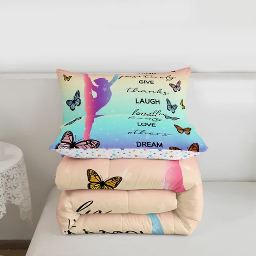 Miniatura 99 de Erosebridal Juego de ropa de cama de princesa de ballet, tamaño Queen, juego de edredón de 3 piezas para niñas bailarinas de ballet, lindo juego