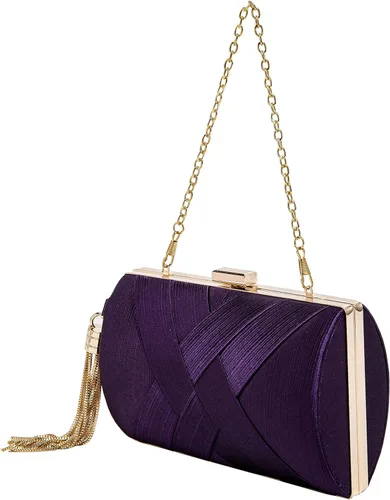 Miniatura 2 de Elegante bolso de mano con colgante de borla para mujer, bolso de mano de seda para novia, boda, baile de graduación, fiesta nocturna