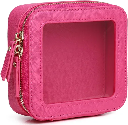 Miniatura 71 de Pinkmik Pequeña bolsa de maquillaje, mini estuche transparente para maquillaje y neceser con cremallera, organizador de bolsos para mujer
