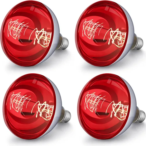 Miniatura 27 de VIHOSE Paquete de 4 lámparas de calor de 125 W, 120 V, R40, bombillas incandescentes de vidrio, bombillas de calefacción incandescentes para re