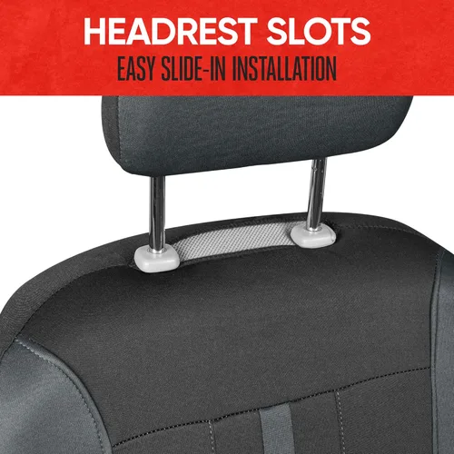 Miniatura 4 de Motor Trend Juego completo de fundas de asiento de automóvil negras y grises, fundas de asiento delantero y funda de asiento trasero, compatible