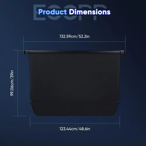 Miniatura 4 de ECCPP Funda retráctil de carga para automóviles, cubierta de seguridad para maletero 2022-2024, compatible con Rivian R1S, accesorios flexibles