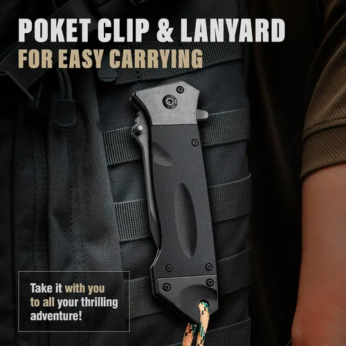 Miniatura 8 de Navaja de bolsillo de servicio pesado con resorte para hombres - Hoja afilada Tanto de 3.5" - Cuchillos japoneses tácticos plegables de defensa