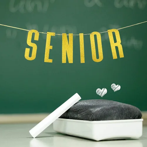 Miniatura 4 de Cartel dorado con purpurina para graduación de felicitaciones, decoración de banderines para fiesta de graduación de secundaria
