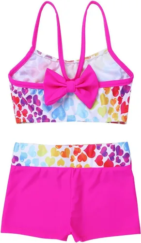 Miniatura 2 de iiniim - Conjunto de 2 piezas de ropa deportiva de danza para niños y niñas con pantalones cortos