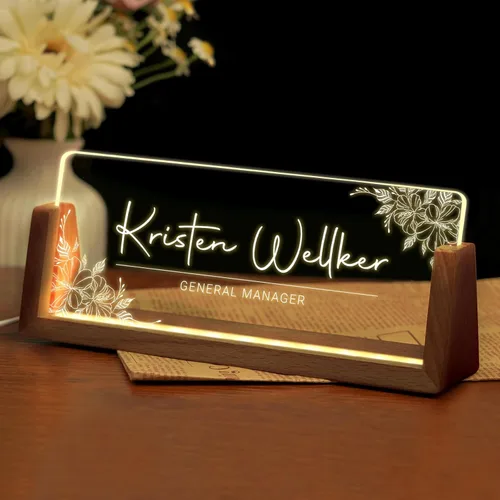 Miniatura 23 de Placa de nombre de escritorio personalizada, placa de identificación acrílica personalizada para escritorio, decoración de oficina para mujeres