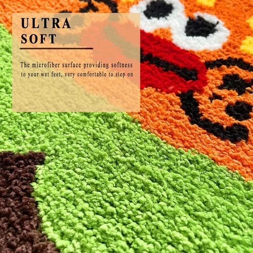 Miniatura 5 de UKELER Alfombras de baño para niños, lindas alfombras con forma de hamburguesa para decoración del hogar, alfombra suave para guardería