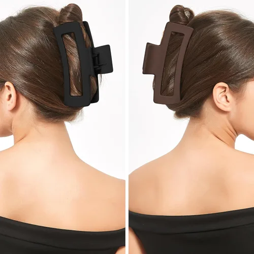 Miniatura 3 de Pinzas de garra extra grandes para cabello grueso y cabello largo, paquete de 2 pinzas de garra tamaño XXL, pinzas rectangulares antideslizantes