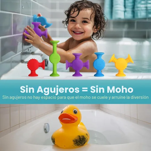 Miniatura 3 de BUNMO Juguetes de baño de succión - Conecta, construye, crea – Juguetes de baño para niños pequeños – Horas de diversión y creatividad – Habilidades
