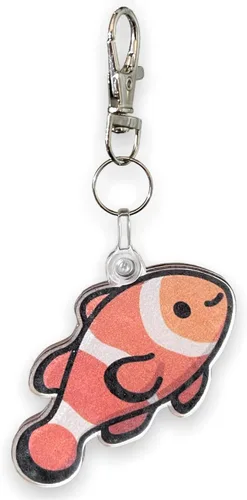 The Acrylic Place Llavero de pez payaso para bebé, dije para bolso de pañales, bolsa de mano, mochila para niños, llavero, Tamaño de mochila