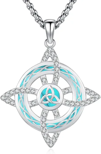 Miniatura 20 de Joyería Mágica para Mujeres y Hombres Nudo de Bruja Plata 925 Original Collar de Nudo de Bruja Tetragrammaton Hecate Collar Lilith Collar Pentagrama