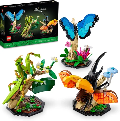 LEGO Ideas La Colección de Insectos, Divertido Regalo para Amantes de la Naturaleza, con Modelos de Mariposa Azul Morpho a Tamaño Real, Escarabajo