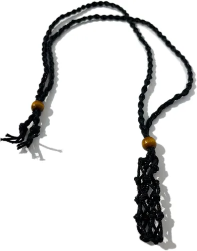 Miniatura 7 de Portadores de Cristal de Cordón de Collar Negro Extra Súper Grande Hechos a Mano Jaula de Cuarzo, Pulsera DIY Fabricación de Joyas Cuentas de Madera