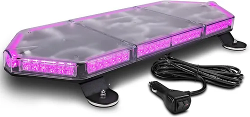 Miniatura 50 de NanoFlare NFMB56 Mini Barra de Luz Estroboscópica LED Roja Blanca de 17" 12V 56W [Clase SAE 1] [Imán/Montaje Permanente] Barra de Luz de Baliza