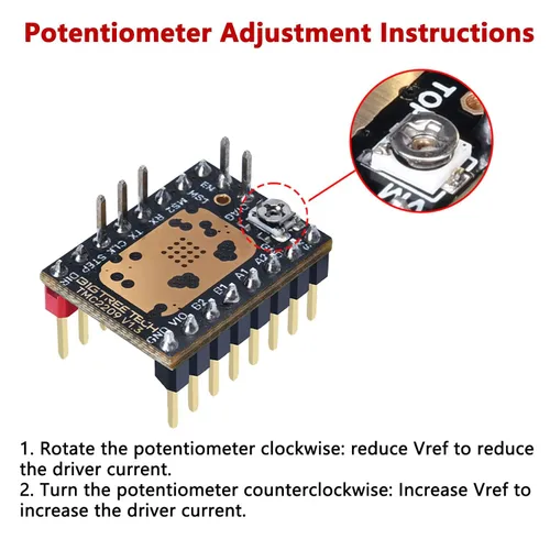 Miniatura 2 de BIGTREETECH TMC2209 V1.3 UART controlador de motor paso a paso 2.8A Peak Stepstick controlador silencioso para Manta M8P, Octopus V1.1, Octopus Pro