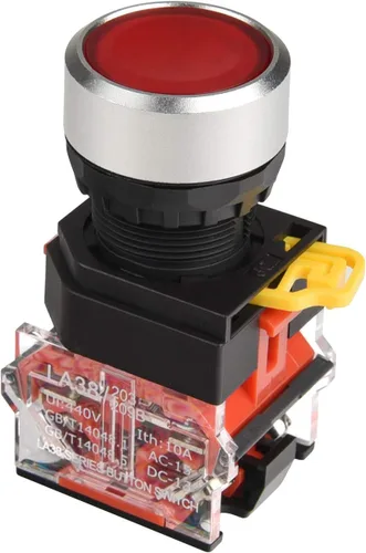 Miniatura 9 de APIELE Interruptor de botón momentáneo de 22MM 1NO 1NC Cabeza de metal LA36A-11BN-BLK (negro)