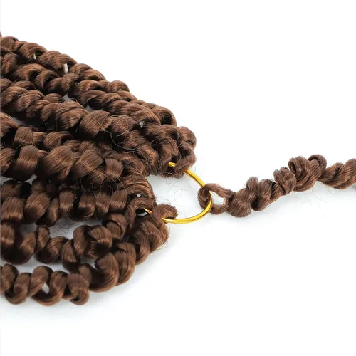 Miniatura 8 de Cabello Passion Twist de 10 pulgadas, 8 paquetes, cabello de ganchillo Passion Twist pretrenzado para mujeres negras, cabello rizado de ganchillo 30#