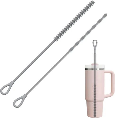 Miniatura 8 de YOTIME Cepillo Limpiador de Pajitas de Silicona, 2 Piezas Cepillo Reutilizable para Pajitas Extra Largo para Limpiar Vaso con Mango y Pajitas