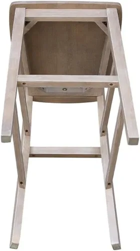 Miniatura 8 de Taburete de comedor de madera maciza San Remo - Altura del asiento de 24 pulgadas, sin terminar
