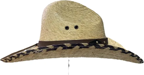 Miniatura 2 de ROBAVACAS - Sombrero de palma mexicana palma real fabricado en México ala ancha sombrero para el sol exterior bloqueador solar color natural hecho
