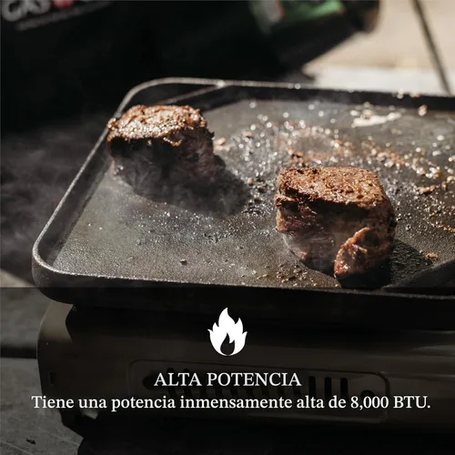 Miniatura 5 de Estufa portátil de doble combustible (gas propano y butano) para campamento y excursiones, con bolsa de transporte dorada, de Gas One (GS-3400P)
