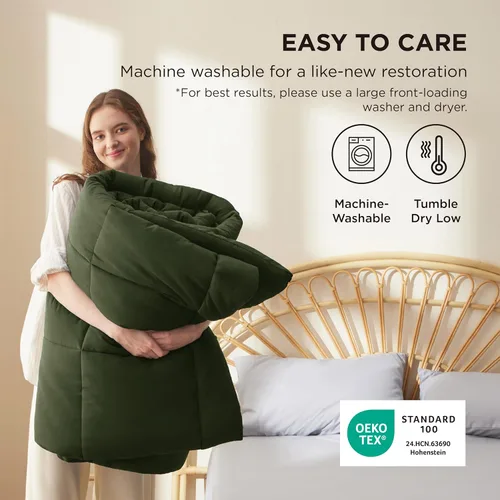 Miniatura 173 de Bedsure Relleno de edredón – Edredones acolchados tamaño King, edredón para todas las estaciones, ropa de cama alternativa de plumón suave, con 8