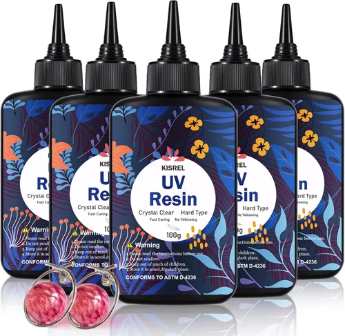 Miniatura 9 de KISREL Resina UV de 3.53 oz – Kit de resina UV mejorado, tipo duro, transparente, curado ultravioleta, resina epoxi UV para manualidades de joyería