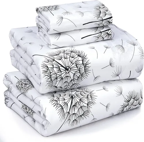 Miniatura 99 de RUVANTI Juego de sábanas divididas tamaño King de 100 % algodón para cama ajustable, 5 piezas, ropa de cama de tejido de percal suave y Guisante