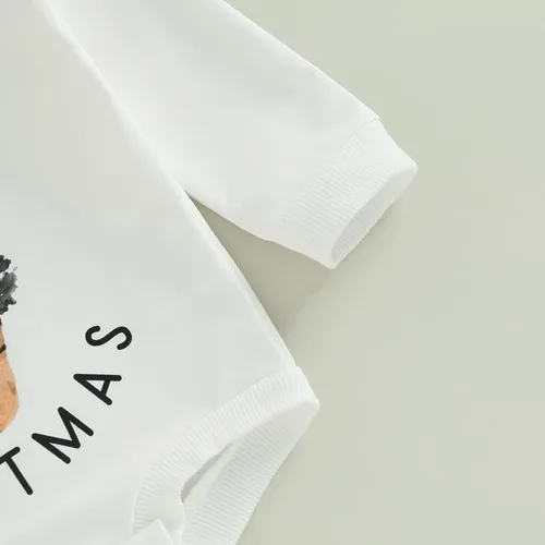 Miniatura 6 de FYBITBO Traje de Navidad para bebé niña y niño sudadera con cuello redondo manga larga suéter retro ropa de otoño