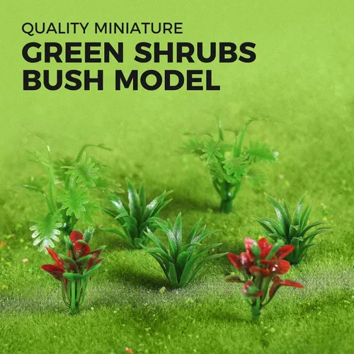 Miniatura 4 de Yetaha 90 piezas de mini árboles modelo, plantas en miniatura, arbustos verdes, modelos de arbustos, plantas artificiales para tren, paisaje
