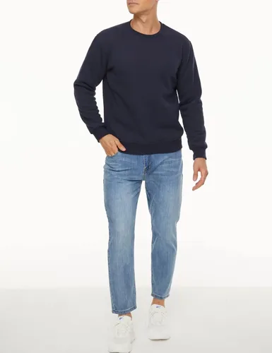 Miniatura 6 de MAGCOMSEN Sudaderas con forro de sherpa para hombre, sudadera básica de invierno con cuello redondo